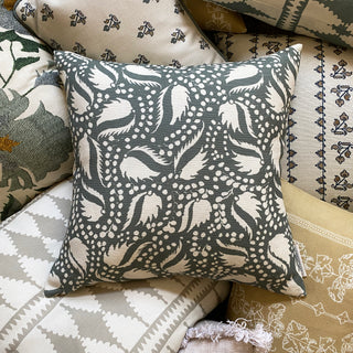 Billow Square Cushion - Green Grey