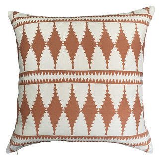 Bobbin Square Cushion - Terracotta Red