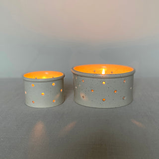 Stoneware Cheese Mould Candle Holder - Two Sizes