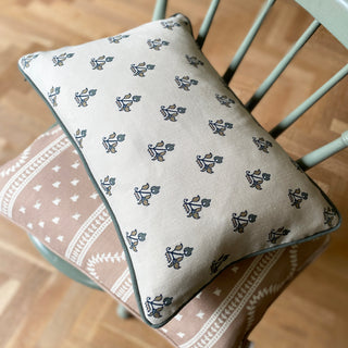 Hani Rectangular Cushion - Green grey