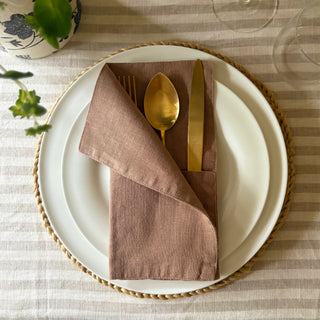 Dusky Pink Cutlery Pocket - pack of 2