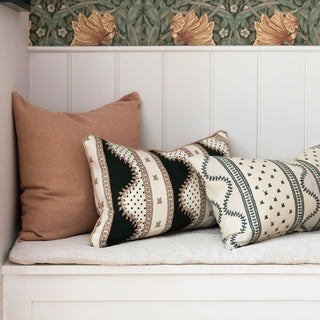 Renee Rectangular Cushion - Blush & Green Black