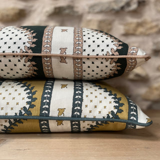 Renee Rectangular Cushion - Blush & Green Black