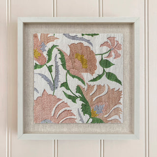 Suzani Framed Embroidery Print Small - Pink I