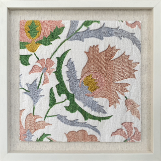 Suzani Framed Embroidery Print Small - Pink II