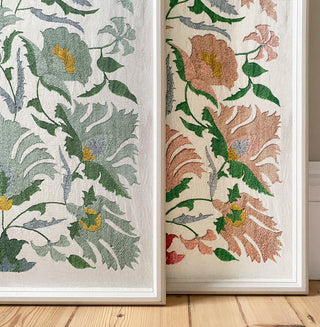 Suzani Framed Embroidery Print - Blue