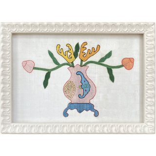 Vase Framed Embroidery Print