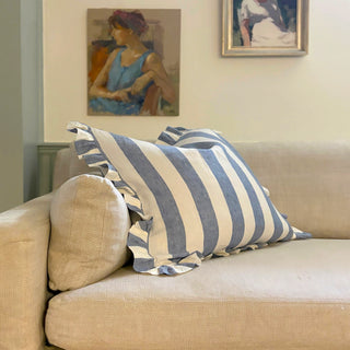 Whitby Stripe Cushion - Blue
