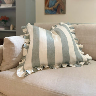 Whitby Stripe Cushion - Green