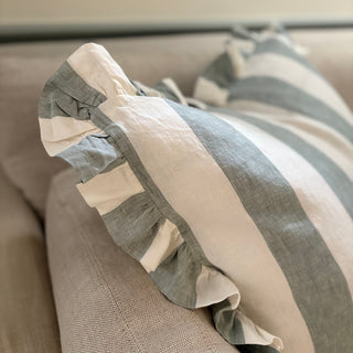 Whitby Stripe Cushion - Green