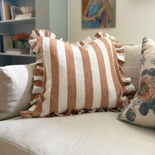 Whitby Stripe Cushion - Terracotta