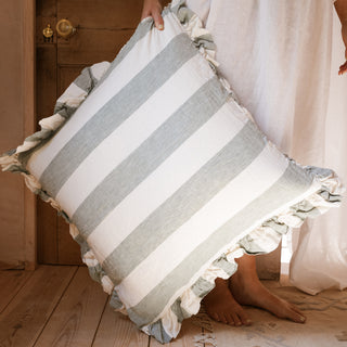 Whitby Stripe Cushion - Green