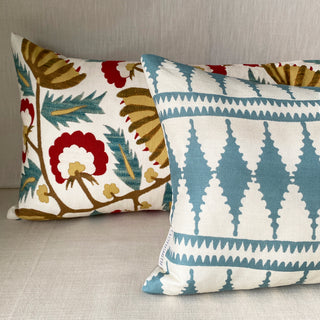 Bobbin Lumbar Cushion - Green blue