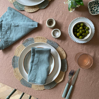 Blue Scalloped Placemat