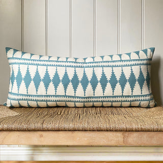 Bobbin Lumbar Cushion - Green blue