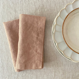 Dusky Pink Linen Napkin - 45 x 45cm, pack of 2