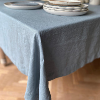 French Blue Linen Tablecloth - 140 x 250cm