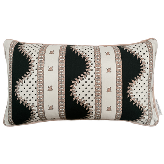 Renee Rectangular Cushion - Blush & Green Black