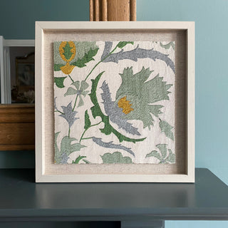 Suzani Framed Embroidery Print Small - Blue II