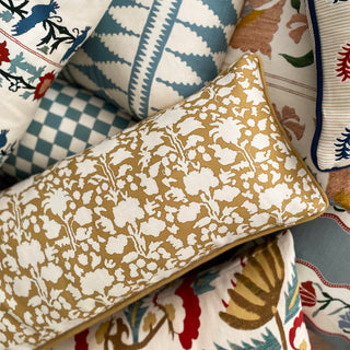 Peggy Small Lumbar Cushion - Ochre yellow